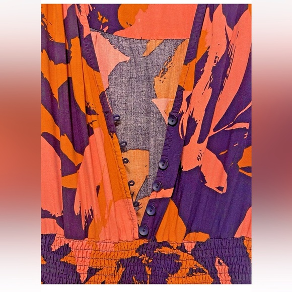 ABEL THE LABEL Anthropologie Navy Pink Orange Hi Lo Clare Dress Size XS - Picture 4 of 9